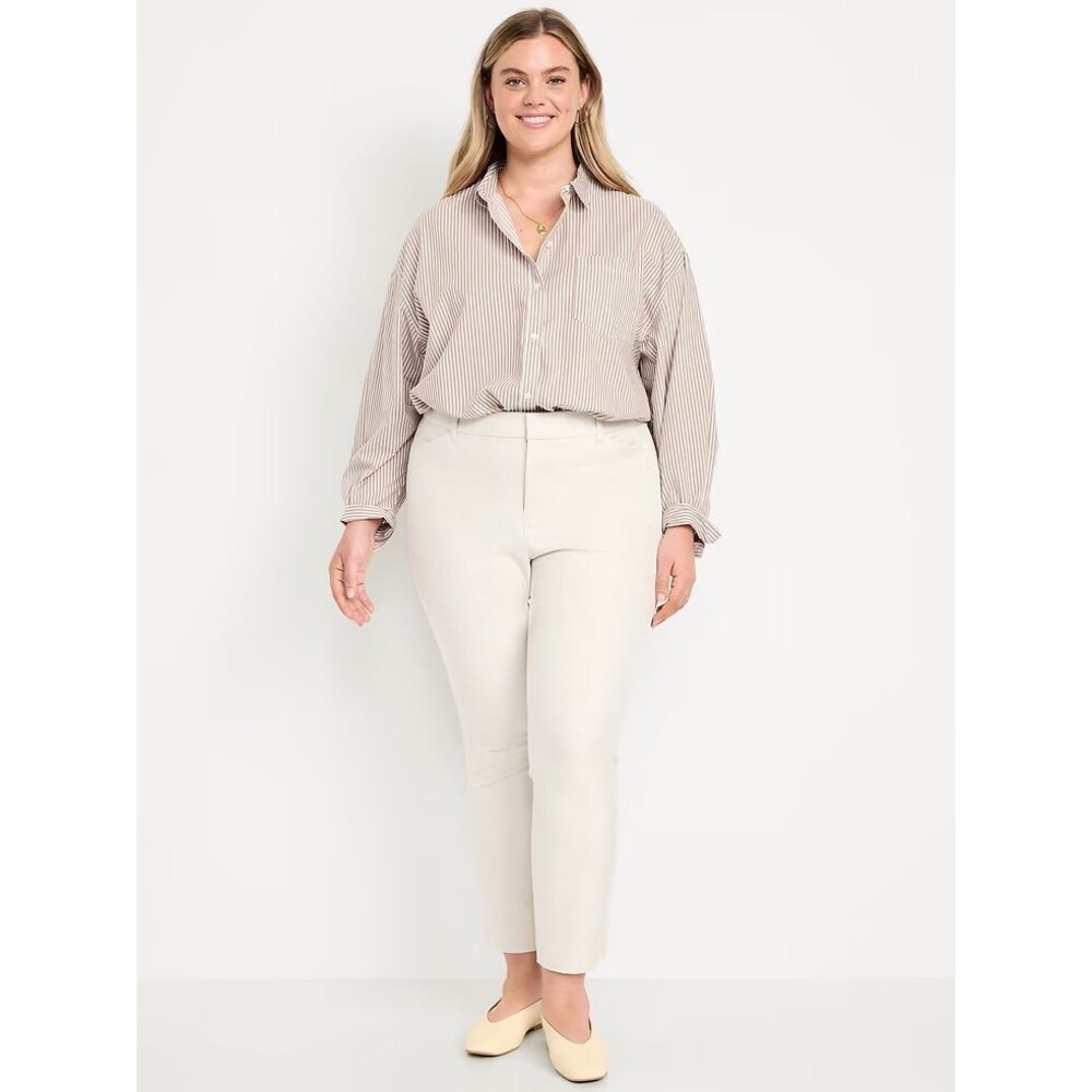 Old Navy Pixie Skinny Ankle Dress Pants Women 18 Tan Heather Stretch Career NEW